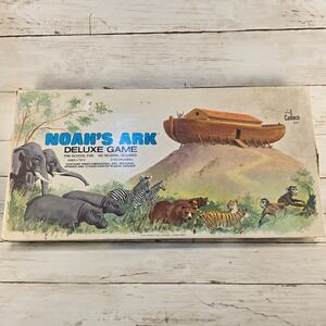 Vintage 1976 Cadaco Noahs Ark Deluxe Game No 308 Board Game Animals 3D Ark